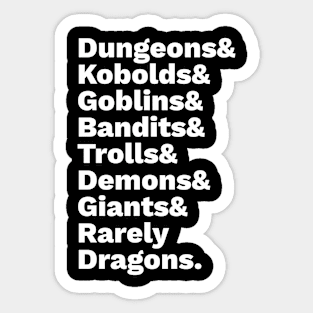 Dungeons and Rarely Dragons - Common Monsters Sticker